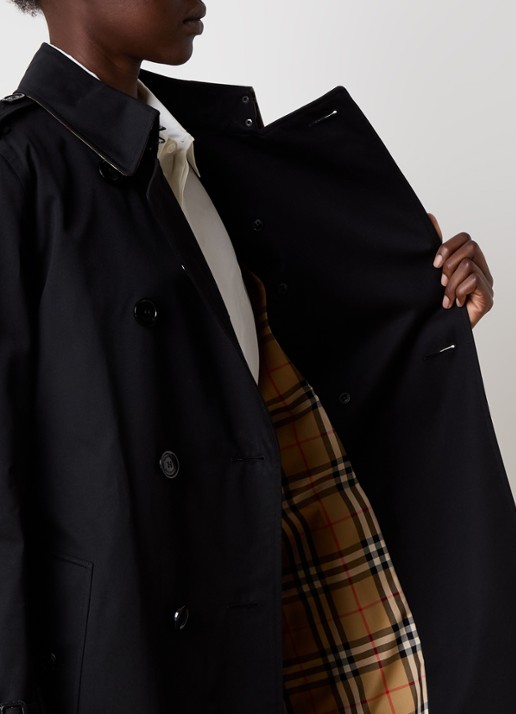 Burberry Kensington double-breasted trenchcoat met ceintuur - detail 3 zwart