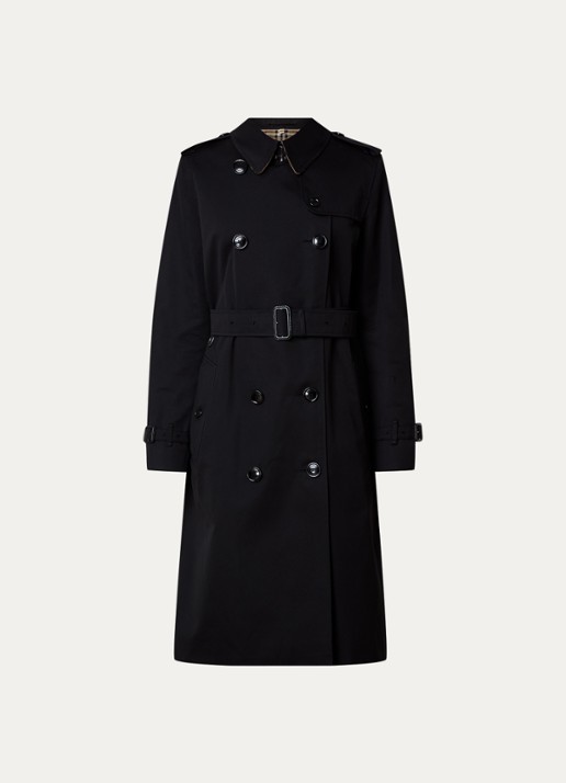 Burberry Kensington double-breasted trenchcoat met ceintuur - voorkant 5 zwart