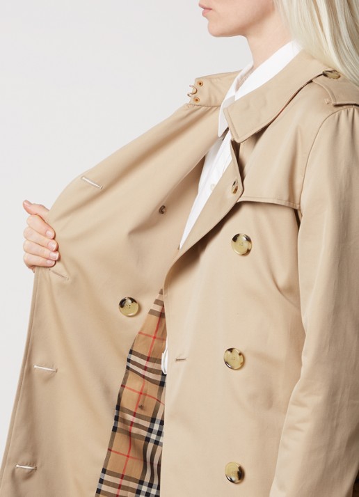 Burberry Kensington double-breasted trenchcoat met ceintuur - detail 3 bruin