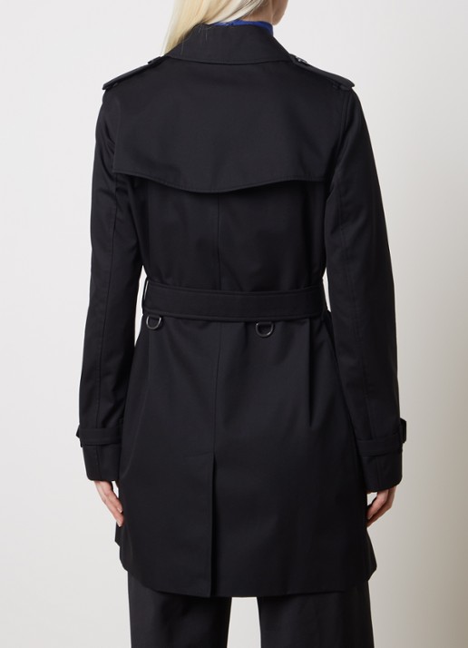 Burberry Kensington double-breasted trenchcoat met ceintuur - achterkant zwart