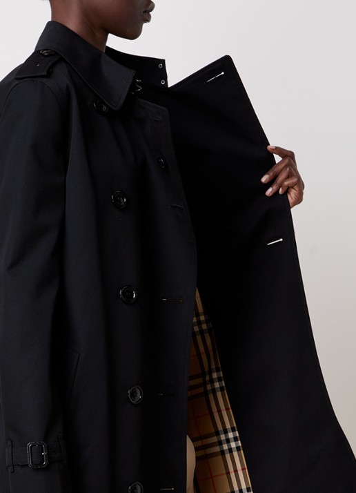 Burberry Kensington trenchcoat met ceintuur - detail 5 zwart