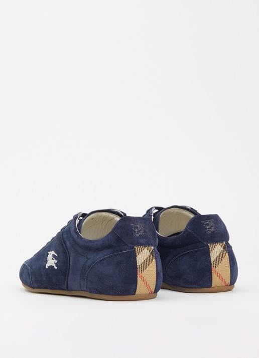Burberry Knight sneaker van kalfssuède - achterkant 5 donkerblauw