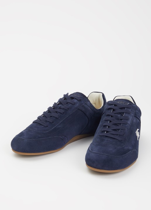 Burberry Knight sneaker van kalfssuède - detail donkerblauw