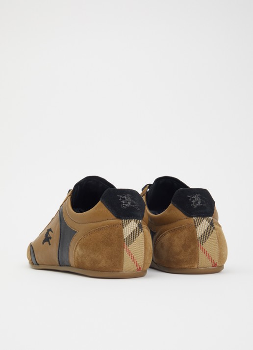 Burberry Knight sneaker van lamsleer met details van kalfssuède - achterkant 6 camel