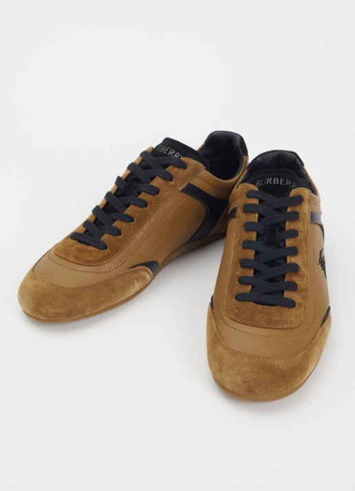 Burberry Knight sneaker van lamsleer met details van kalfssuède - detail 2 camel