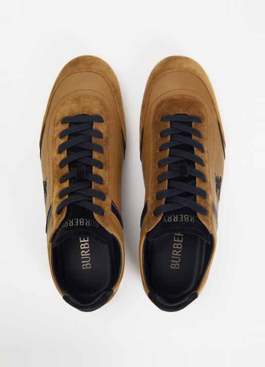 Burberry Knight sneaker van lamsleer met details van kalfssuède - detail 3 camel