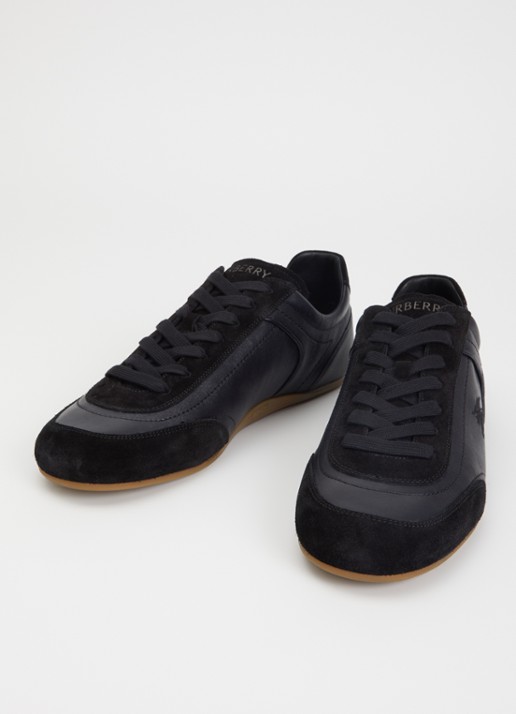 Burberry Knight sneaker van leer met details van suède - detail 2 zwart