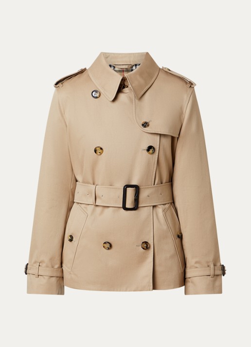 Burberry Lakefield trenchcoat met strikceintuur en steekzakken - voorkant beige