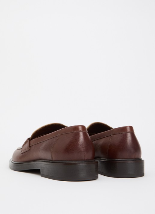 Burberry Loafer van kalfsleer met ruit dessin - achterkant 5 hazelnootbruin