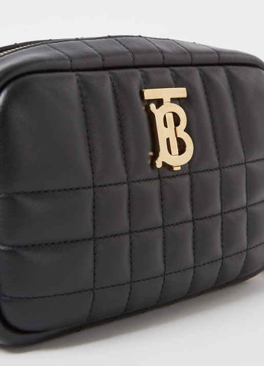 Burberry Lola crossbodytas van quilted lamsleer met logo - detail 4 zwart