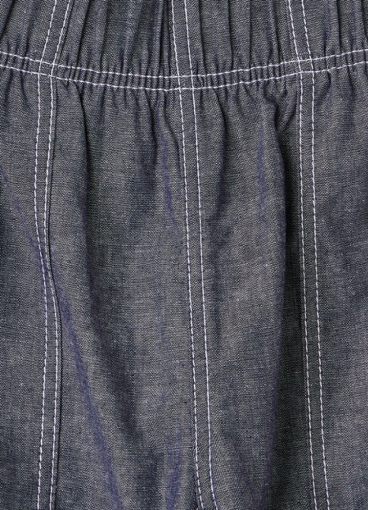 Burberry Loose fit broek van chambray - detail 3 blauw