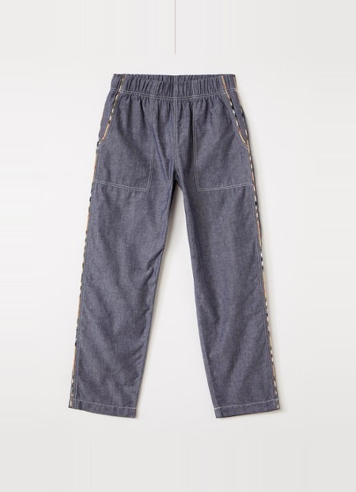 Burberry Loose fit broek van chambray - voorkant blauw