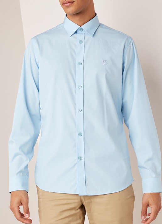 BURBERRY Louis regular fit overhemd met kentkraag - detail 3 lichtblauw