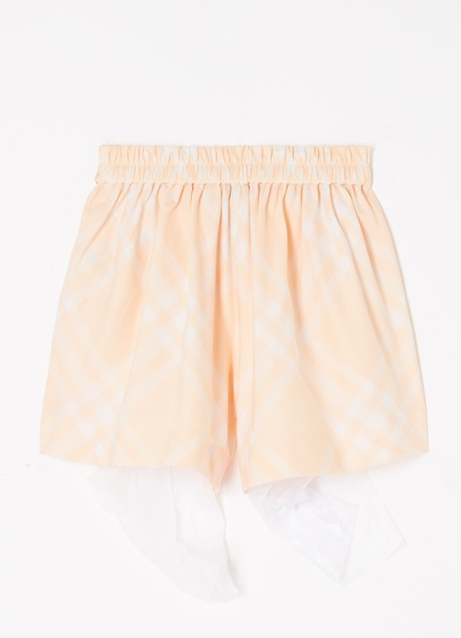 Burberry Marcy wide fit korte broek met ruitdessin - voorkant 2 perzikroze