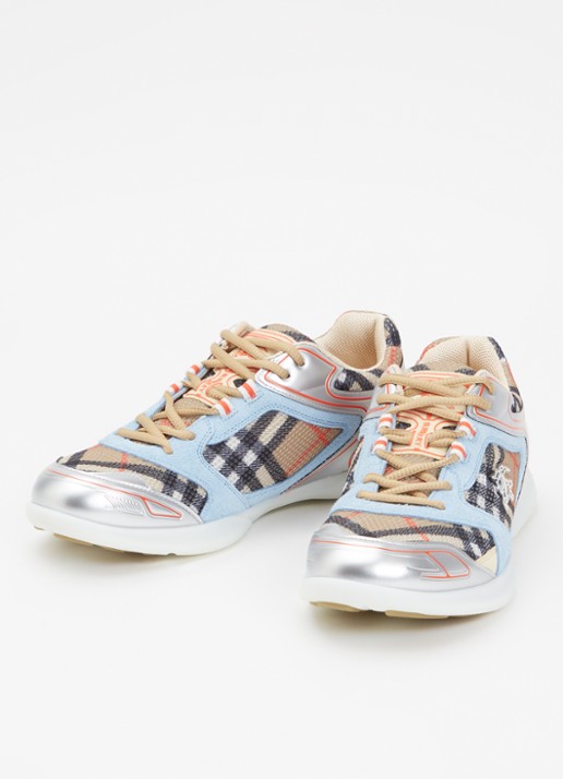 Burberry Matrix Sport sneaker met kalfssuède details - detail 4 beige
