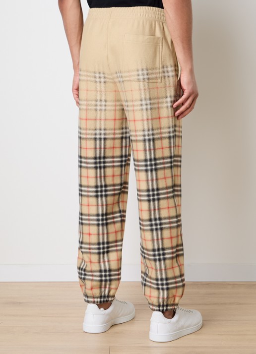 Burberry Mid waist tapered fit joggingbroek met logo - achterkant beige