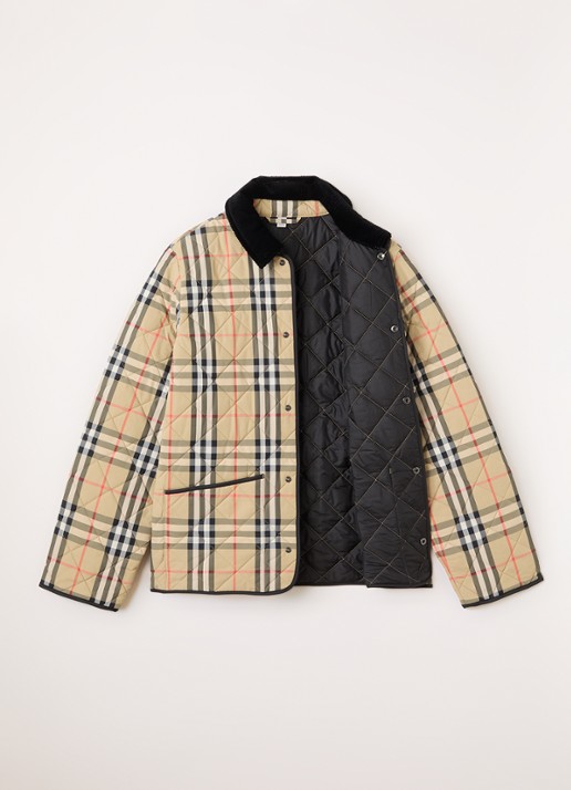 Burberry Milo gewatteerd jack met quilt patroon - voorkant 3 beige