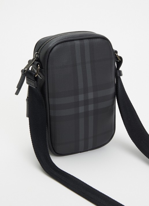 Burberry Mini City crossbodytas met kalfsleren details - achterkant 6 antraciet