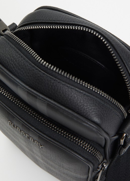Burberry Mini City crossbodytas met kalfsleren details - detail antraciet