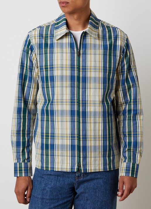 Burberry Ollie regular fit overhemd in linnenblend met ruitdessin