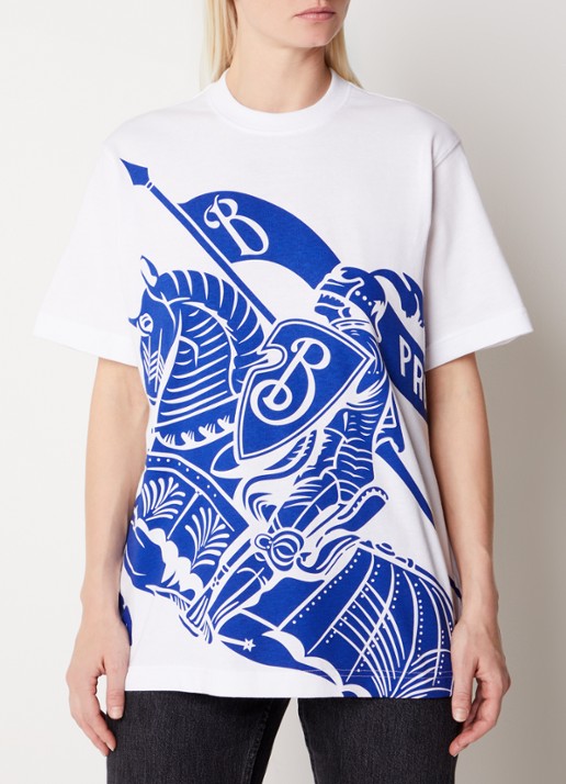 Burberry Oversized T-shirt met logoprint - detail 2 wit