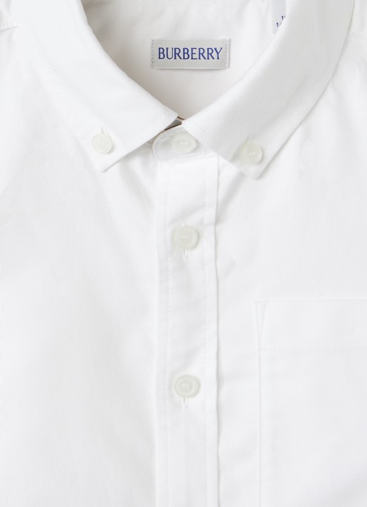 Burberry Owen overhemd met borstzak - detail 3 wit