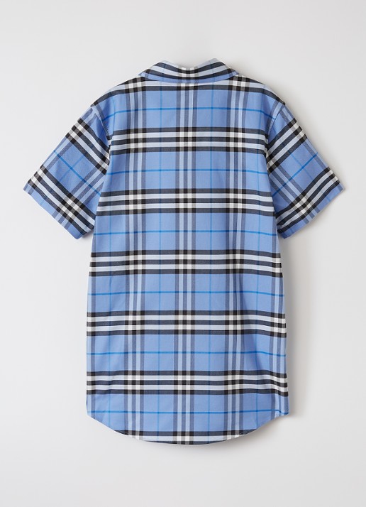 Burberry Owen overhemd met ruitdessin - voorkant 2 blauwgrijs