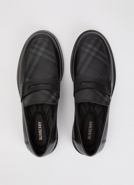 Burberry Pembroke loafer van kalfsleer  - detail 4 zwart
