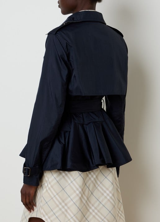 Burberry Pembury trenchcoat met peplum en klepzakken - achterkant 3 donkerblauw