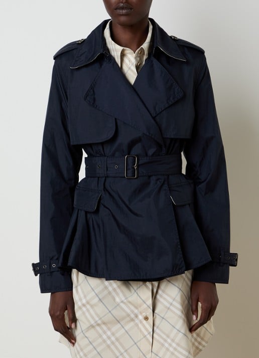 Burberry Pembury trenchcoat met peplum en klepzakken - detail 4 donkerblauw