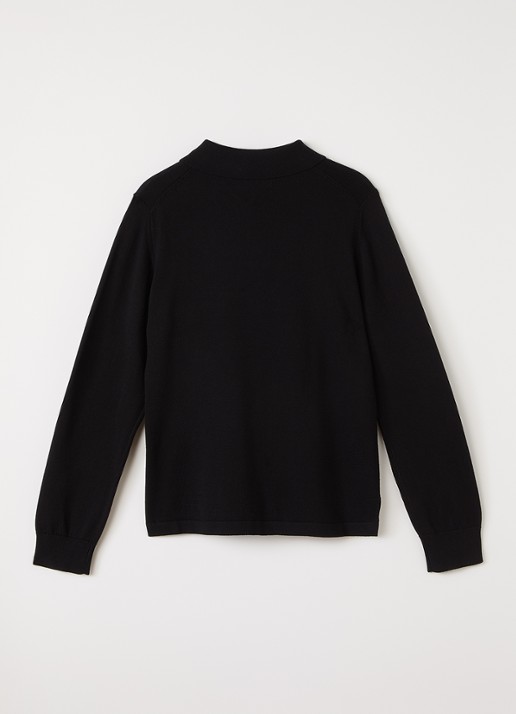 Burberry Polo met logoborduring - voorkant 2 zwart