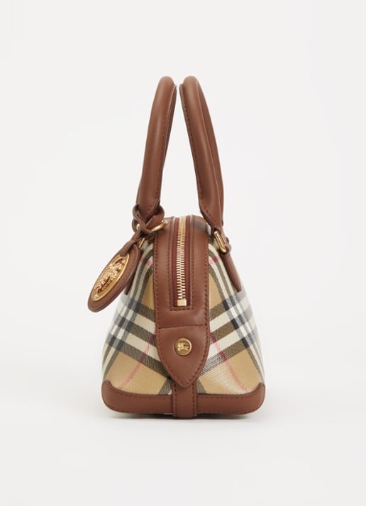 Burberry Primrose mini handtas met ruitdessin en details van kalfsleer - detail 2 bruin