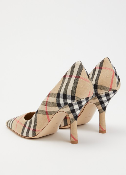 Burberry Pump met ruitdessin - achterkant zand