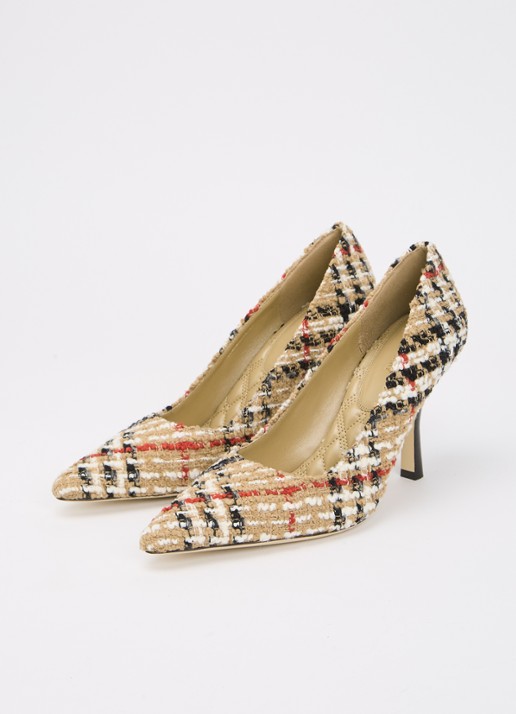 Burberry Pump met ruitdessin - detail 3 camel