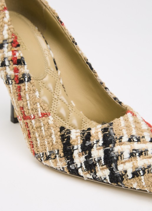 Burberry Pump met ruitdessin - detail 6 camel