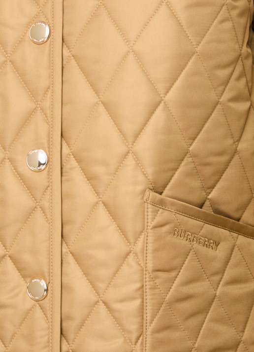 Burberry Quilted jack met opgestikte zakken - detail 6 camel