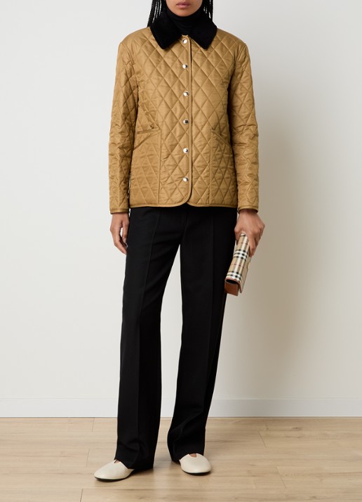 Burberry Quilted jack met opgestikte zakken - voorkant 2 camel