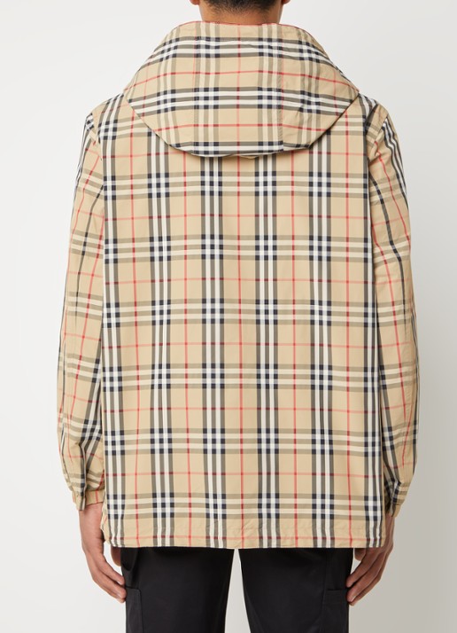 Burberry Rainford reversible jack met logoprint - achterkant camel