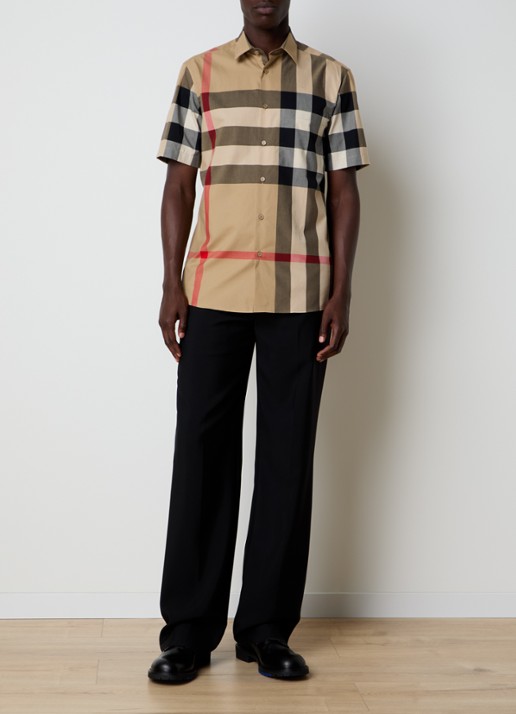 Burberry Regular fit overhemd met ruitdessin en borstzak - voorkant 2 beige