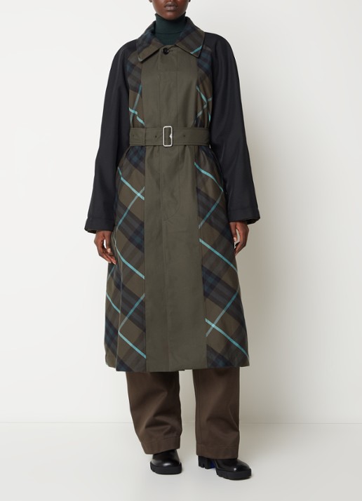 Burberry Reversible trenchcoat met steekzakken en ceintuur - detail 5 donkergroen