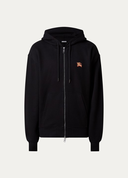 Burberry Rory sweatvest met logo- en backborduring - voorkant zwart