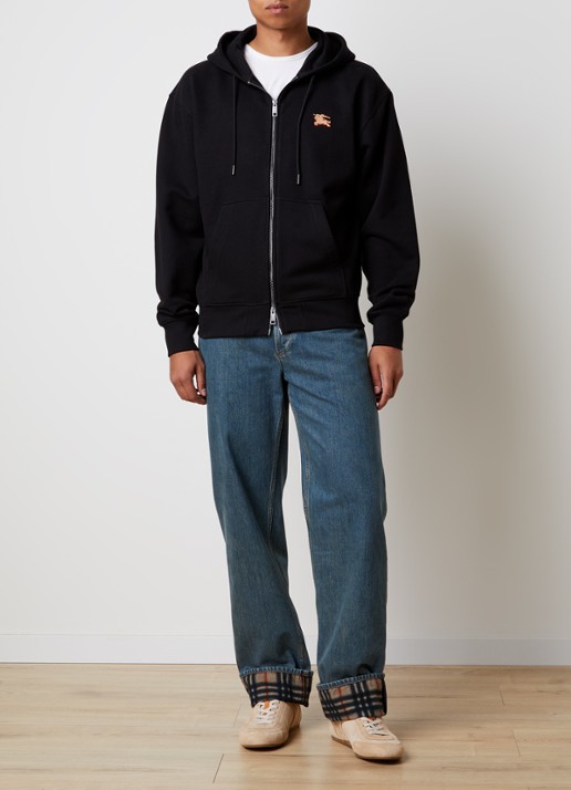 Burberry Rory sweatvest met logo- en backborduring - voorkant 2 zwart