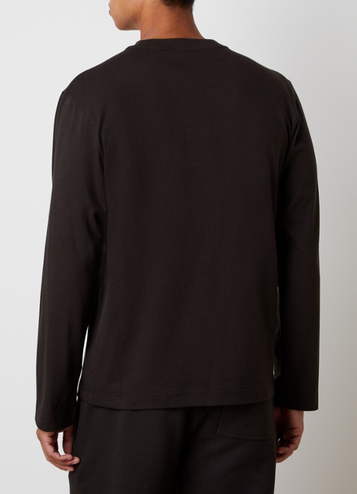 Burberry Ryan longsleeve met logoborduring - achterkant 3 chocoladebruin