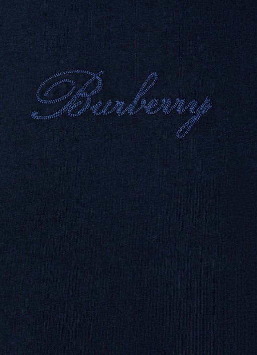 Burberry Ryan T-shirt met logoborduring - detail 5 donkerblauw