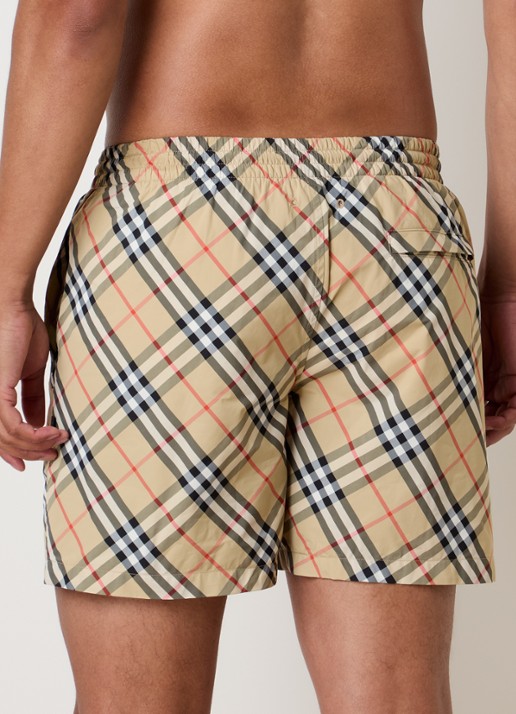 Burberry Seb zwemshorts met ruitdessin - achterkant 5 beige