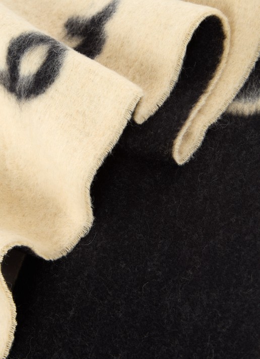 Burberry Sjaal in alpaca wolblend 185 x 20 cm - detail antraciet