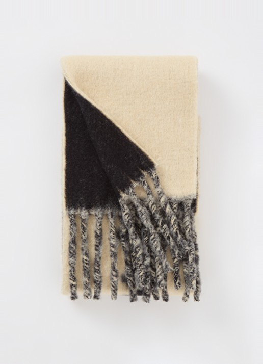 Burberry Sjaal in alpaca wolblend 185 x 20 cm - voorkant 2 antraciet