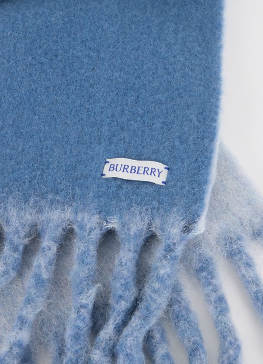 Burberry Sjaal in alpaca wolblend 185 x 20 cm - detail blauw