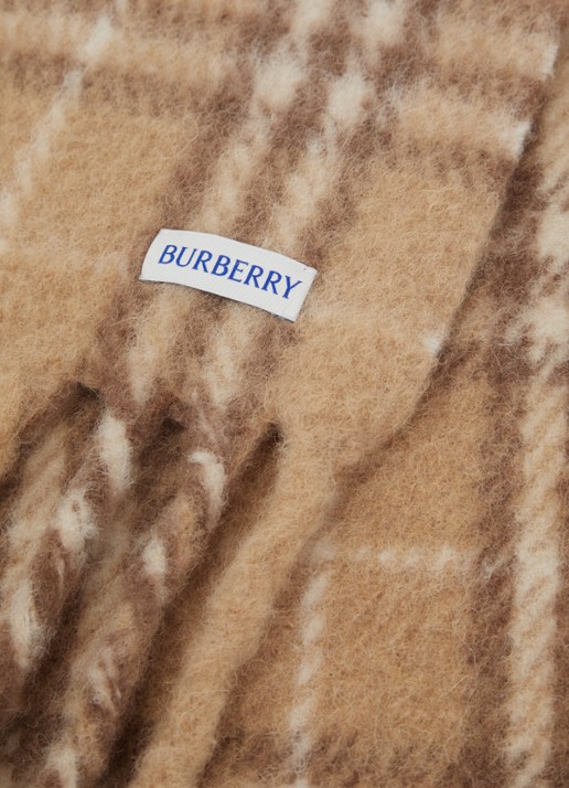Burberry Sjaal in alpaca wolblend met ruitdessin 200 x 21 cm - detail 2 beige