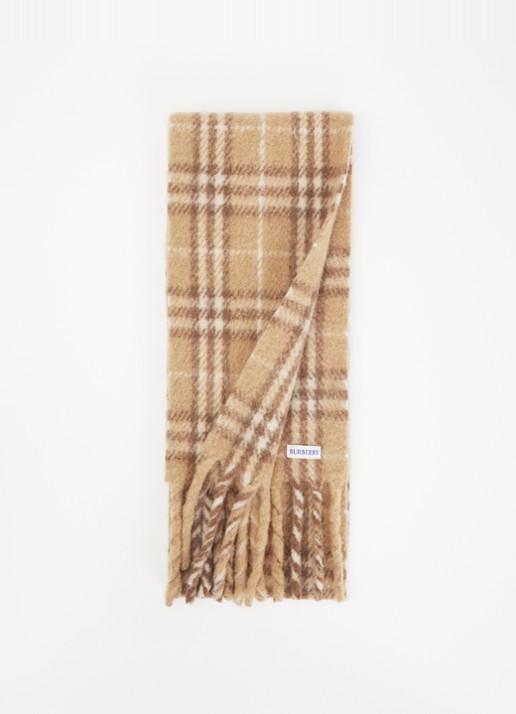 Burberry Sjaal in alpaca wolblend met ruitdessin 200 x 21 cm